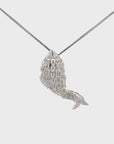Baikalla 18K White Gold Diamond Fish Brooch