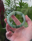 Baikalla "Half Round" Icy Blue-Green Jadeite Jade Bangle Bracelet (58.4 mm) 