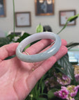 Baikalla Natural Light Blue-Green & Sajin (Golden Dust) Jadeite Jade "Half Round" Bangle Bracelet (60.4mm) 