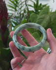 Baikalla "Half Round" Blue-Green Jade Bangle Bracelet (58.36mm) 