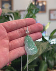 Baikalla Natural Icy Vibrant Green Jadeite Jade Jade "Nine Tail Fox" Pendant W/ 18kw Gold Bail & Natural Diamonds