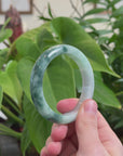 Burmese High-end Ice blue green Jadeite Jade Bangle Bracelet (54mm) T755