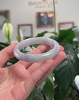 Baikalla Natural Icy Light Lavender & Green Jadeite Jade Bangle Bracelet (59.3mm) 