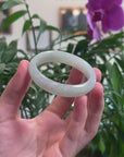 Baikalla Icy Light Green Jadeite Jade Oval Bangle (51.8mm) 