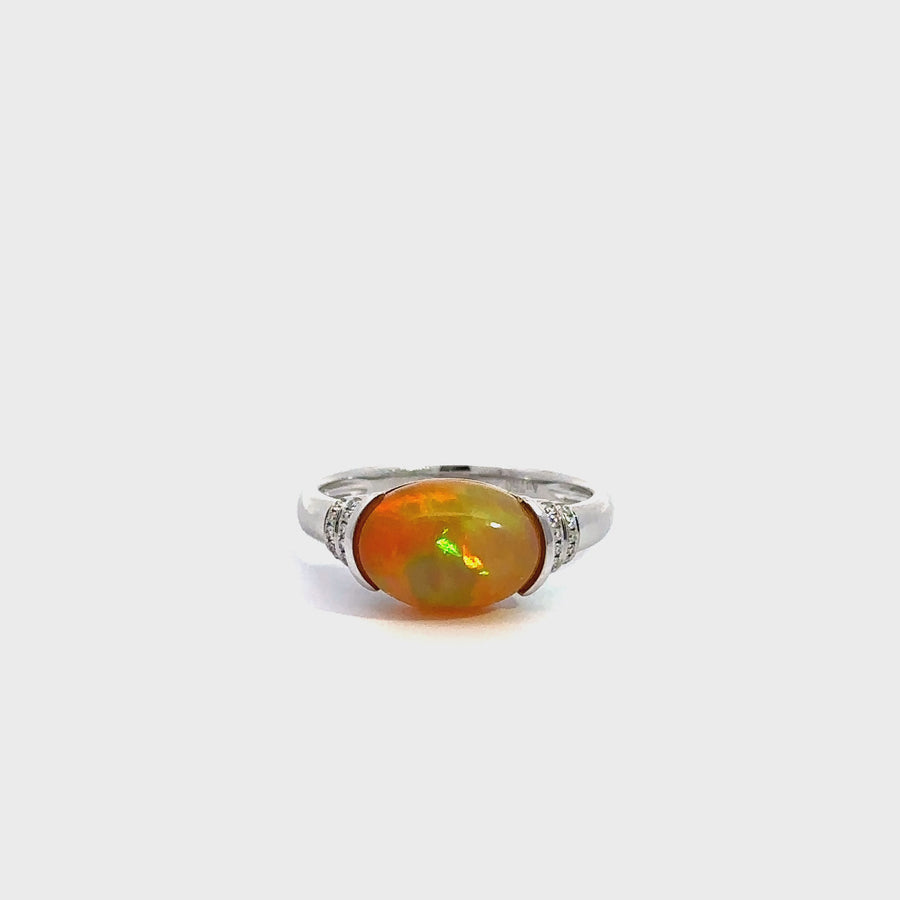 Baikalla™ "Charlotte" 18K Gold Ethiopian Opal Ring