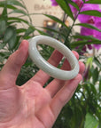 Baikalla Light Green Jadeite Jade "Half Round" Bangle Bracelet (56mm) 