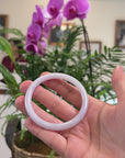 Baikalla Lavender Jadeite Jade "Traditional Full Round" Bangle Bracelet (56mm) 