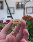Baikalla Natural Icy Orange Jadeite Jade Traditional Ring 
