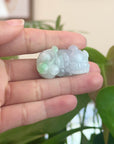 Genuine Burmese Lavender Green Jadeite Jade PiXiu Pendant Necklace