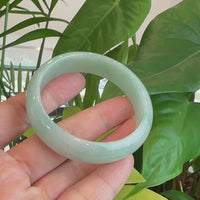 Genuine Burmese Green Jadeite Jade Bangle Bracelet (56.01 mm) #558