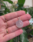 Baikalla "Ping An Kou" High-end Natural Icy Jadeite Jade Pendant W/ Natural Diamonds