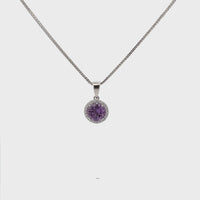 Baikalla™ Classic Sterling Silver Natural Amethyst Citrine Garnet Topaz Necklace With CZ