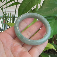 Genuine Burmese Green Jadeite Jade Bangle Bracelet (56.9 mm) #252