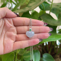 Baikalla 14K Gold Genuine Burmese Lavender Jadeite Jade Heart Pendant with VS1 Diamonds