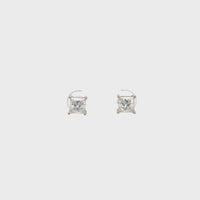 14k Classic White Gold Moissanite Earrings
