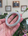 Baikalla Natural Light Green Jadeite Jade "Traditional Round" Bangle Bracelet (56.5mm) 