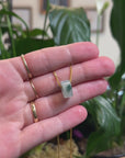 Baikalla Natural Icy Blue-Green Flower Jadeite Jade "Ping An Kou" (Good Luck Button) Pendant Necklace