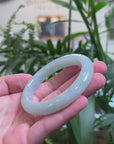 Baikalla Light Green W/ Sajin Jadeite Jade "Half Round" Bangle Bracelet (57mm) 