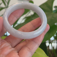 Genuine Burmese Jadeite Jade White-Lavender Bangle Bracelet (56.24 mm) #T147