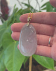 Genuine Lavender Ice Jadeite Jade RuYi Pendant Necklace
