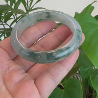 Burmese High-end Ice Blue-green Jade Jadeite Bangle Bracelet (56.31mm) ( Collectibles )T090