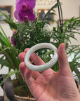 Baikalla Light Green Jadeite Jade "Half Round" Bangle Bracelet (57mm) 