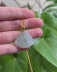 Burmese Jadeite Jade Happy Buddha Necklace With 18K Gold Bail