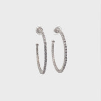 Baikalla Sterling Silver Gold Plated Dangle Hoop Earrings With CZ