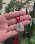 Baikalla "Ping An Kou" (Lucky Button) Icy Green W/ Sajin Burmese Jadeite Jade Necklace
