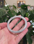 Baikalla Natural Light Blue-Green "Traditional Round" Jadeite Jade Bangle Bracelet (55.6mm) 