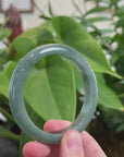 Baikalla Natural Oil-Green Jadeite Jade Bangle Bracelet (57.4mm) 