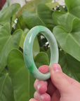 Baikalla Natural Green Jadeite Jade Bangle Bracelet (59.8 mm) 