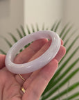 Baikalla Natural Light Lavender Jadeite Jade "Half Round" Bangle Bracelet (53.5mm) 
