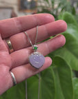 Baikalla Genuine Icy Lavender Jadeite Jade "RuYi" (As You Wish) Pendant W/ 18K White Gold Bail