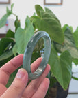 Baikalla "Half Round" Blue-Green Jadeite Jade Bangle Bracelet (63.45 mm) 