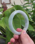 Baikalla™ "Classic Bangle" Genuine Jadeite Jade Lavender Green Bangle Bracelet (57.7 mm)