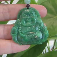 Baikalla "Goddess of Compassion" Genuine Burmese Jadeite Jade Happy Buddha Pendant