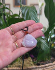 Baikalla Natural Lavender Jadeite Jade "Happy Buddha" Pendant Necklace