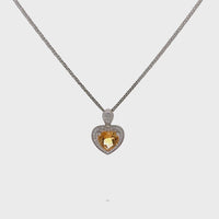 Baikalla™ Classic Heart Sterling Silver Natural Amethyst Citrine Garnet Necklace With CZ