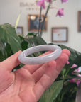 Baikalla Natural Light Lavender Jadeite Jade "Half Round" Bangle Bracelet (53.2mm) 