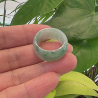 Burmese Green Jadeite Jade Men's Band Ring