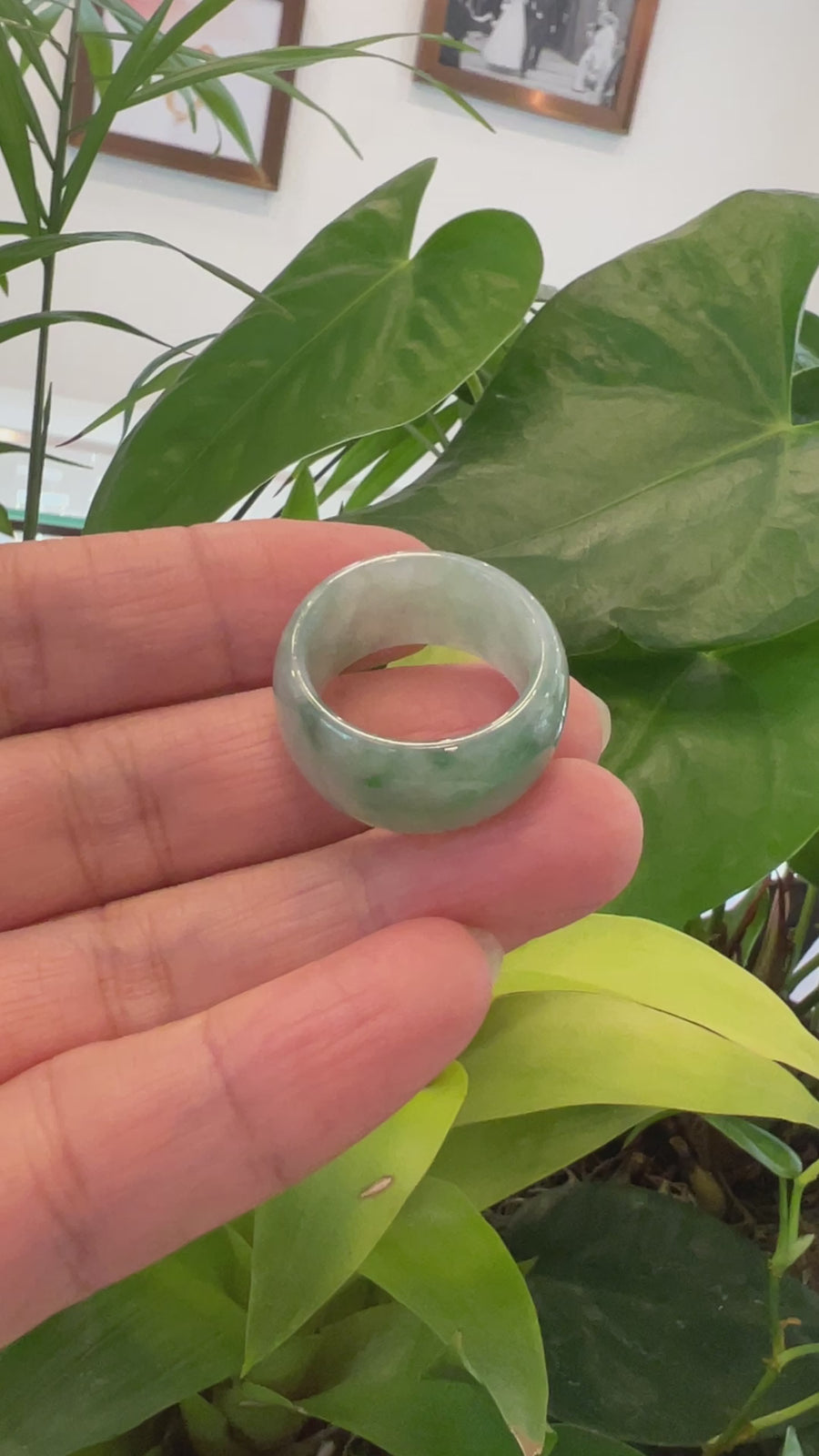Burmese Green Jadeite Jade Men's Band Ring