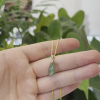 Baikalla "Prosperity Every Year (年年有鱼)" Lucky Fish Carving Pendant Necklace Natural Green Jadeite Jade