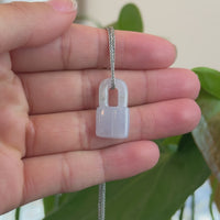 Baikalla Lavender Jadeite Jade Lock Necklace Pendant