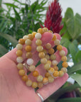 Genuine Jadeite Jade Round Yellow Beads Bracelet (9.5mm)