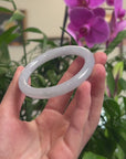 Baikalla Icy Blue-Lavender "Traditional Round" Jadeite Jade Bangle Bracelet (57mm) 