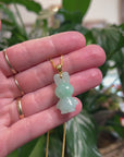 Baikalla 18k Yellow Gold "Lucky Bunny" Icy Green Jadeite Jade Pendant