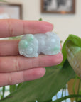 Genuine Burmese Ice Lavender Green Jadeite Jade PiXiu Pendant Necklace