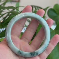 Natural Burmese Blue-green Jadeite Jade Bangle Bracelet (59.40mm)#T051