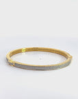 Sterling Silver Gold Plated CZ Oval Bangle Bracelet